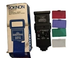 Vintage Rokinon Quick 3000MD Bounce Automatic Zoom Multi-dedicated Flash W/ Lens. Fixed Price $25.00.