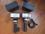 Vtg (two) 2 Metz Mecablitz 60 CT-1 Complete Flash Kit System Sca 300. Fixed Price $34.30.