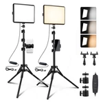 2X Led Video Kit Studio Dimmable Tripod Photography Lighting. Fixed Price $32.99.