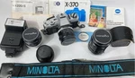 Rare Bundle Minolta X-370 3-LENS Non-working 35MM Film Camera + Extras. Fixed Price $88.88.