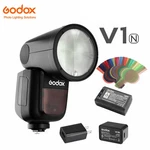 Godox V1-N 2.4G Ttl 1/8000S GN60 Hss Li-on Round Head Camera Flash For Nikon. Fixed Price $204.00.