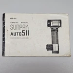 Sunpak Auto 511 Electric Flash Unit Owners Manual * Instruction Booklet Only Vtg. Fixed Price $10.00.