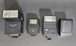 Lot Of 4 Vintage Film Camera Flashes Various Brands Untested. Fixed Price $12.99.