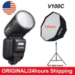 Godox V100C Round Head Flash +speedlite Softbox+tripod For Canon Cameras. Fixed Price $378.10.