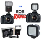 Vivitar Zoom Bounce Flash + 36 Led Video Ligt For Canon Eos Rebel T5I T6 6D. Fixed Price $81.08.