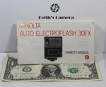 Minolta Auto Electroflash 30FX Owner's Manual Booklet Instructions. Fixed Price $11.50.