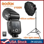 Godox V100N 2.4G 100WS Round Head Touchscreen FLASH+65CM Softbox For Nikon. Fixed Price $306.00.