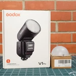 Godox V1PRO Flash For Sony With Diffusion Cap. Fixed Price $240.00.