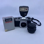 Asahi K1000 Slr 35 Camera W/ Smc Pentax-m 1:2 50MM Lens & AF160S Flash. Fixed Price $159.99.