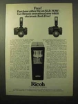 1971 Ricoh Singlex & Tls 401 Camera Ad - Braun Flash. Fixed Price $17.99.