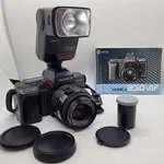 Yashica Kyocera 230 Af Auto Focus 35MM Film Slr Camera, Lenses, Flash, Ex. Fixed Price $79.99.