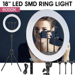 18" Led Smd Ring Light Kit With Stand Dimmable 6600K For Makeup Phone Camera. Fixed Price $53.80.