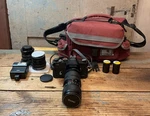 Sears Tls 35MM 1000MXB Camera W/3 Lens, Flash, Film & Case, Untested, Found. Fixed Price $74.99.