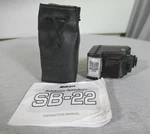 Nikon SB-22 Autofocus Speedlight Camera Flash W Soft Vinyl Case & Manual. Fixed Price $39.99.