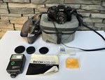 Ricoh KR-10 Super Slr Camera W/ 58MM Lens & Non Working Starblitz 20 Dnr Flash. Fixed Price $72.88.