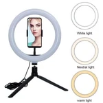 10 Inch Selfie Ring With Tripod Stand Phone Holder 3 Lighting Beauty Led. Fixed Price $13.99.