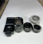 Lot Of Vintage Mixed Camera Lens Accessories Beck Vivitar Sunpak. Fixed Price $59.99.