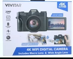 Vivitar 4K Wifi Digital Camera Point And Shoot VECXX101. Fixed Price $55.00.