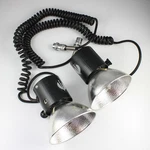 Set Of 2 - Lumedyne Classic Round Flash Head + 4.5" Reflector Untested. Fixed Price $49.99.