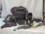 Minolta X-700 X-370 35MM Cameras With Lenses Flash Carry Case Lot. Fixed Price $124.99.