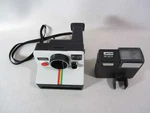 Vtg Polaroid One Step Rainbow SX-70 Instant Film Land Camera Alfon PR-50/A Flash. Fixed Price $15.00.
