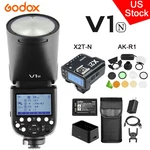 Us Godox V1-N 2.4G Ttl Hss Speedlite FLASH+X2T-N Trigger +AK-R1 Kit For Nikon. Fixed Price $307.00.