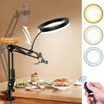 Phone Stand Camera Mount Selfie Ring Light For Live Stream Cooking Video Record. Fixed Price $25.79.