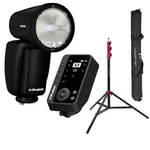 Profoto A10 Flash For Nikon, Bundle With Connect Transmitter Light Stand. Fixed Price $1433.95.