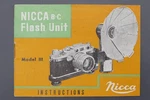 Nicca B-c Flash Unit For Model Iii Instruction Manual Printed English. Fixed Price $6.95.