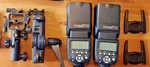 Two Yongnuo YN660-III Flash Units + Tripod-mount Brackets, Cases Used. Fixed Price $65.00.