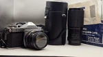 Pentax K1000 Kit 50MM F/2 80-200MM + 2X Teleconverter Flash. Fixed Price $225.00.