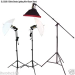 120W/S Strobe Flash Lighting Kit Boom Arm Stand For Photo Video Studio. Fixed Price $155.99.