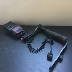 Minolta Program 3500XI Flash + Stroboframe Camera Flip Bracket Sync Cable. Fixed Price $24.99.