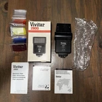 Vtg Vivitar Auto Thyristor 2800 Shoe Mount Flash Working W/ Filters, Box, Manual. Fixed Price $19.99.