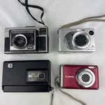 4 Digital/film Camera Lot - Untested/for Parts Canon Powershot, Sony Cybershot. Fixed Price $29.99.