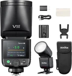 Godox V1 Mid Flash Round Head For Olympus Panasonic, Touchscreen Speedlite. Fixed Price $169.00.
