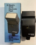 Black ST45 Electronic Flash With Adapters (tested). Fixed Price $29.00.