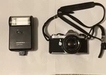 Asahi Pentax Camera Smc 50MM 1.7 Lens With Hanimex CBX350 Computer Flash. Fixed Price $135.00.