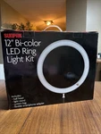 Sunpak 12" Bi-color Ring Light Kit VL-LED-162-12RL Black. Fixed Price $27.99.