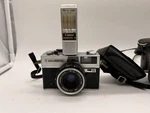 Canon Datematic 35MM Film Rangefinder Camera Vintage Canolite Flash + Case. Fixed Price $128.36.
