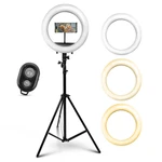 Idance Led Ring Light With Cell Phone Holder, 12", Usb Powered Bt Wireless. Fixed Price $62.78.