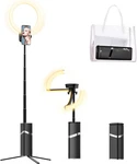 Yayusi Portable Ring Light With Stand, 4000MAH Battery Operated Cordless 10" Fol. Fixed Price $89.99.