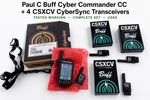 Paul Buff Cyber Commander Wireless Flash Controller + 4 Csxcv Transceivers. Fixed Price $250.00.