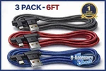 3 Pack 6FT 90 Degree Angle Type Usb-a Fast Charger Cable Quick Charging Cord. Fixed Price $11.55.