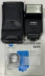 Minolta Auto 360PX Hot Shoe Flash W/ Leather Case, Diffuser Panel & Manual. Fixed Price $79.99.