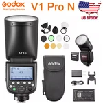 Us Godox V1PRO-N 2.4 Ttl Hss Round Head Speedlite FLASH+AK-R1 For Nikon. Fixed Price $378.00.