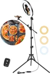 Selfie Ring Light With Stand For Phones, Tripod Iphone, Overhead. Fixed Price $71.87.