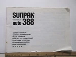 Sunpak Thyristor Auto 388 Owner's Manual. Fixed Price $12.99.