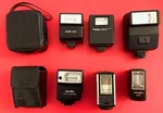 Vintage Lot Of 6 Camera Flashes Plus 2 Cases. Fixed Price $19.95.