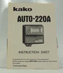 Kako AUTO-220A Electric Flash Instructions. Fixed Price $6.00.